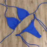 Summer Bikini Set Bra Tie Side G-String Thong