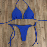 Summer Bikini Set Bra Tie Side G-String Thong